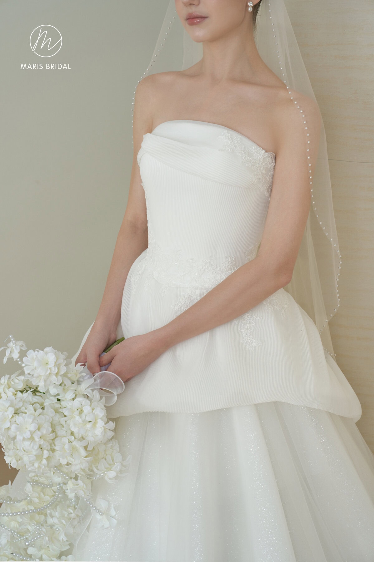WISTTERIA DRESS-Váy Cưới Cúp Ngực Peplum Thanh Lịch | Váy Cưới Minimal Luxury - Ảnh 3